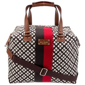 Kate Spade Brown and Red Canvas Travel Bag
